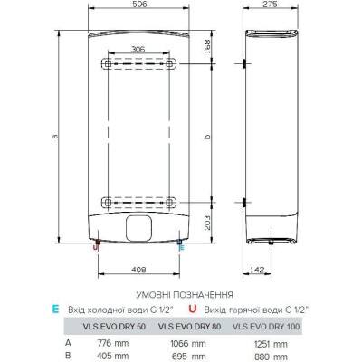 Водонагрівач електричний Ariston VLS EVO DRY 100 Водонагрівач електричний Ariston VLS EVO DRY 100