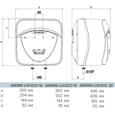 Водонагрівач електричний Ariston Andris Lux Eco 15 PL EU