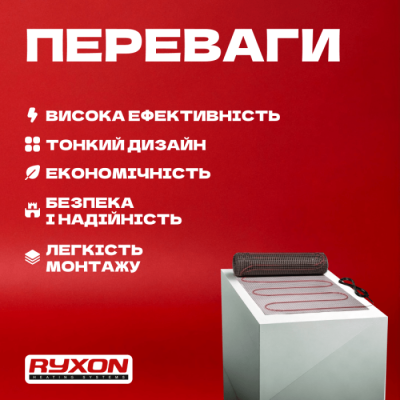 Нагрівальний мат Ryxon HM (Латвія) 2.5 м.кв.