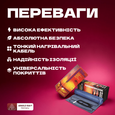 Нагрівальний мат Arnold Rak FHP (Німеччина) 2190 9 м. кв.